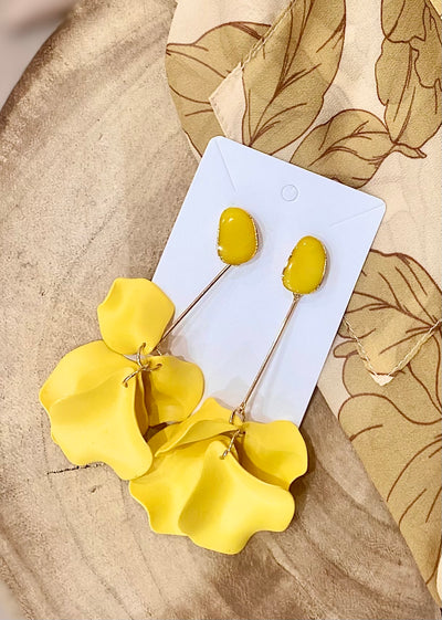 Petal Drop Earrings - Sun