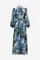 MAXI SHIRT DRESS - BLUE FLORAL PRINT