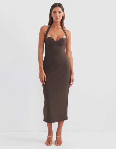 Socialite Halter Midi Dress