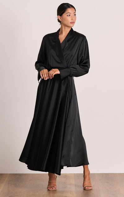 Seeker Wrap Midi - Black