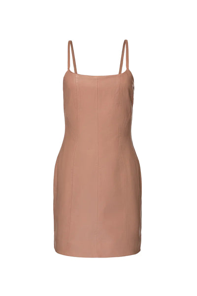 Leather Mini Dress - Blush Toffee